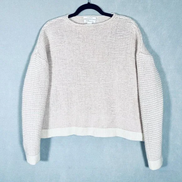 Nordstrom Cashmere Sweater Womens M Light Pink Crew Neck Pullover Boxy - Picture 1 of 9